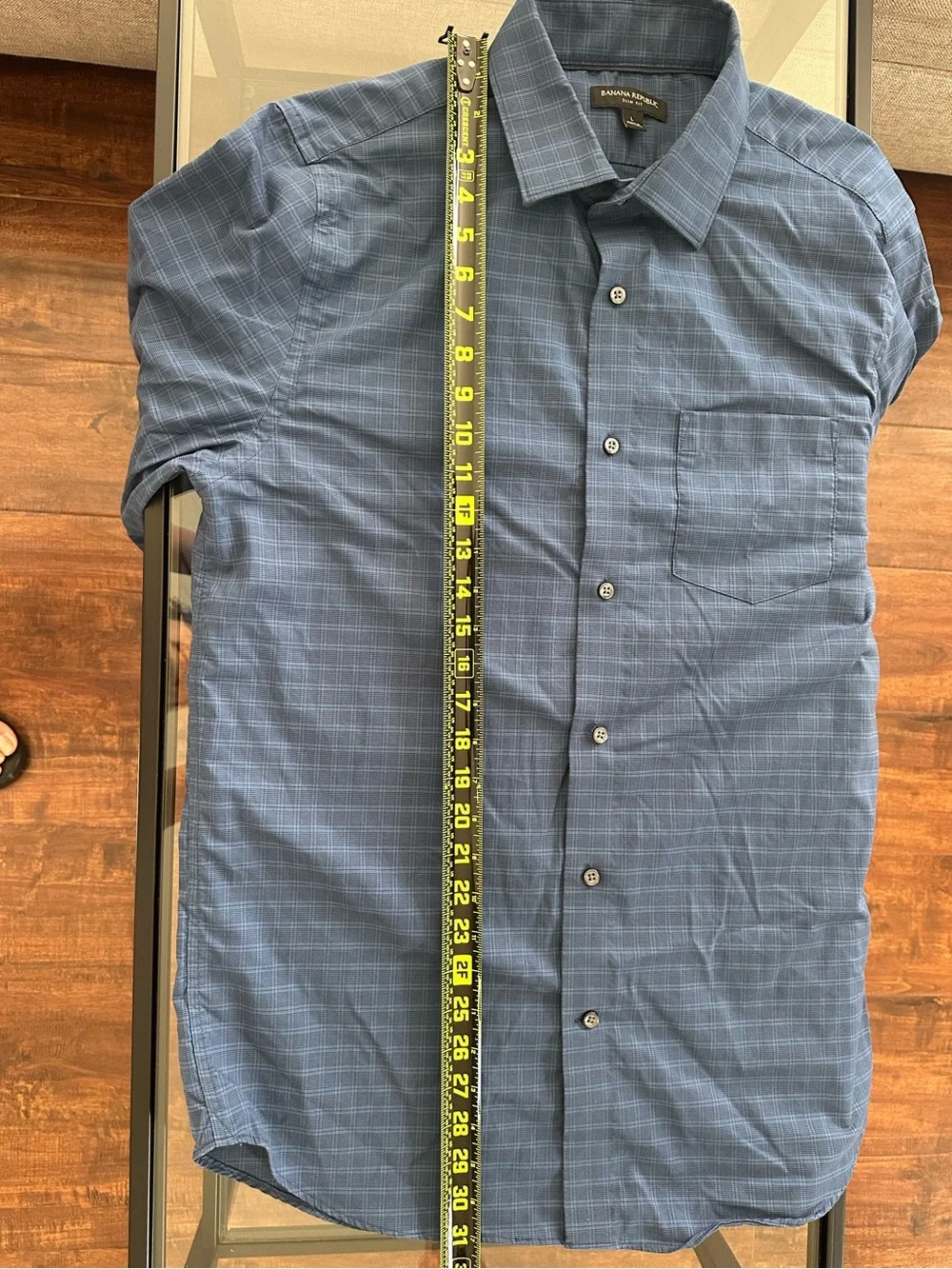 Banana Republic Blue Plaid Dress Shirt